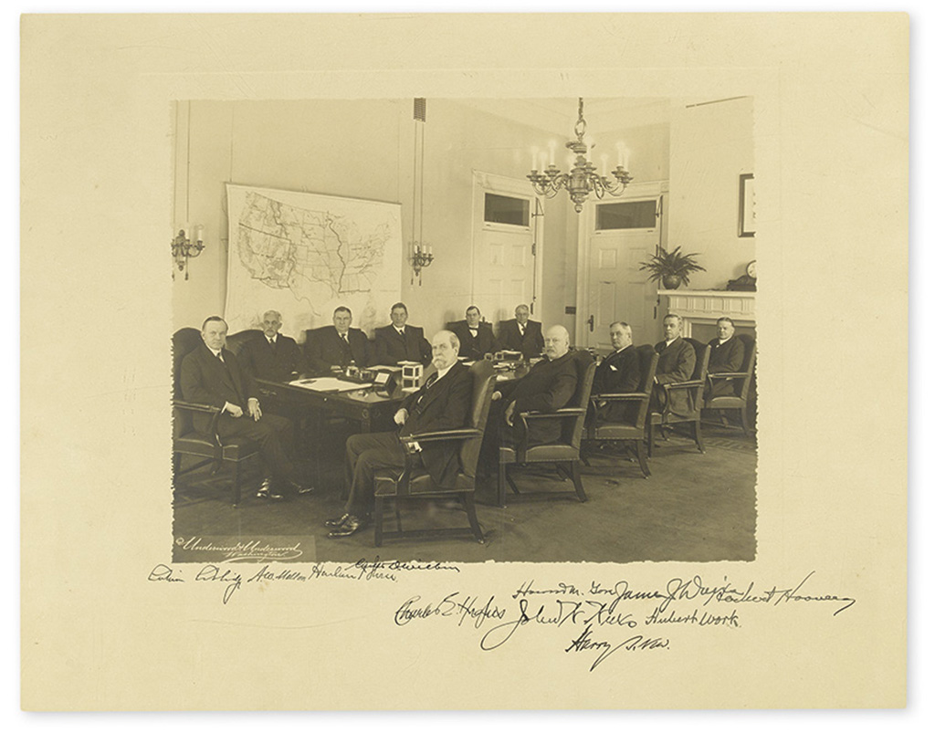COOLIDGE, CALVIN; AND HIS CABINET. Group Photograph Signed,
